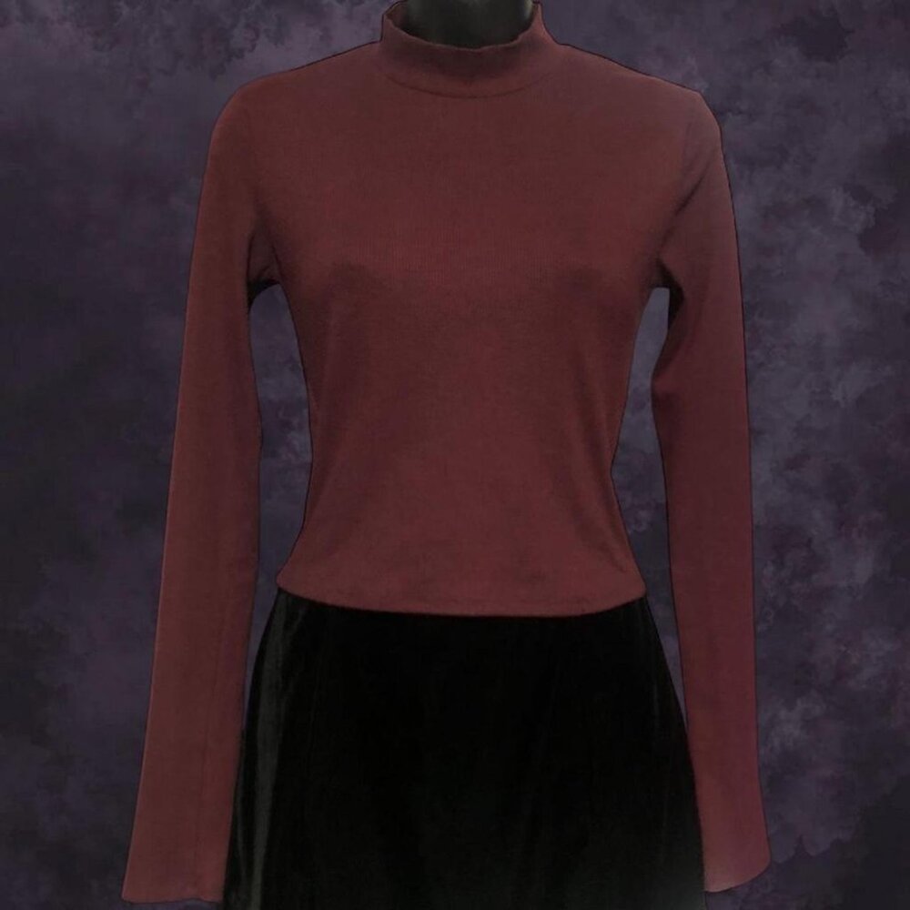 Garage Ribbed Mockneck Top